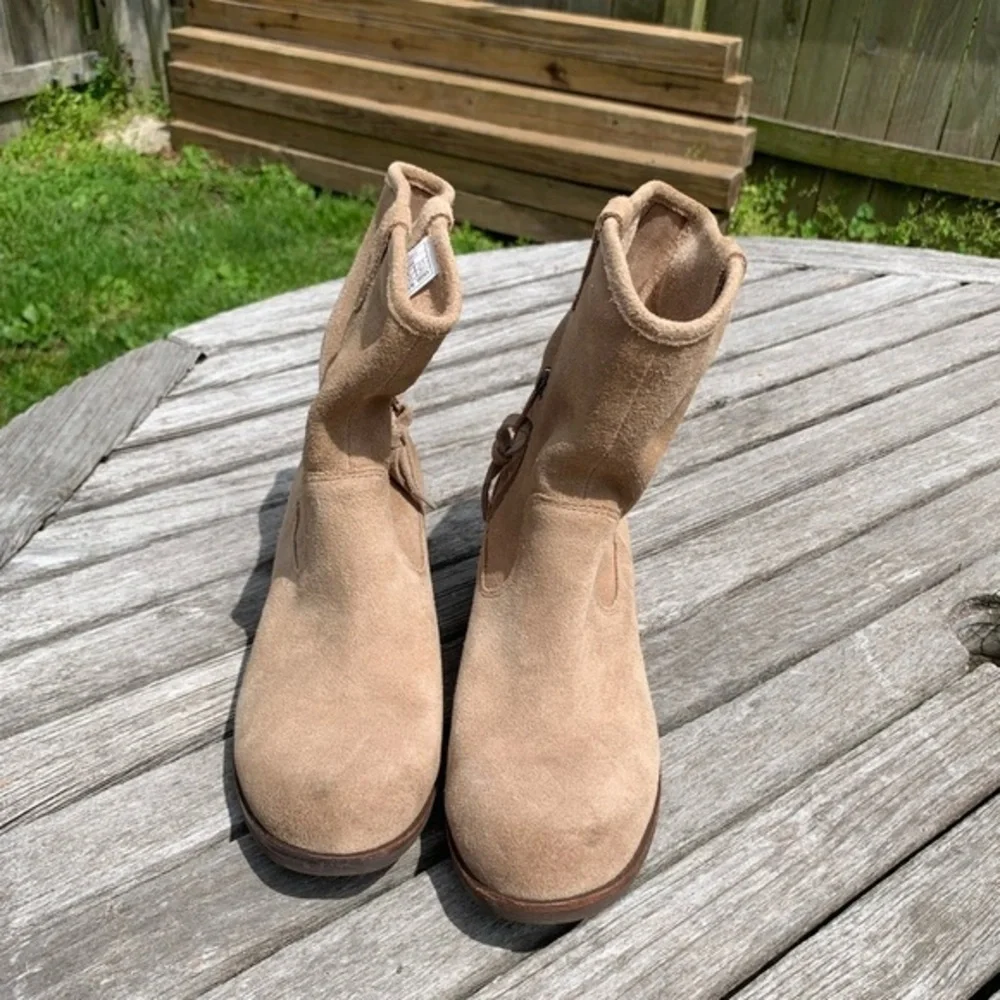 UGG Rioni Tan Suede Leather‎ Soft Pull On Mid Boots
